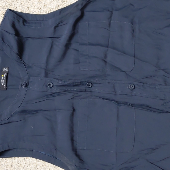 Kate Spade Saturday Silk-blend sleeveless top, 2, Blue - Picture 3 of 6